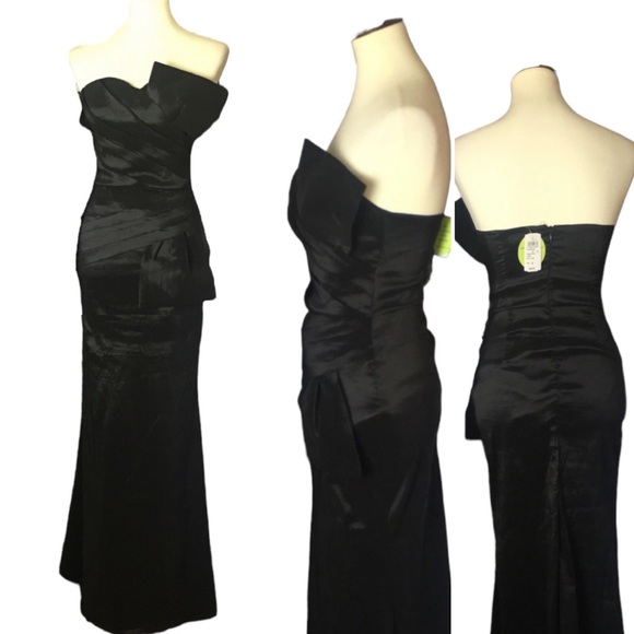 Windsor Daisy Taffeta Crumb Catcher Maxi Dress Small mermaid contour silhouette - Picture 3 of 14